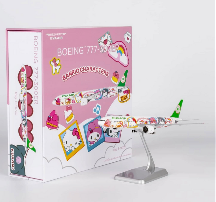 NG73075 | NG Models 1:400 | Boeing 777-300ER Eva Airways B-16722 (Hello Kitty- Besties Jet) (with stand)