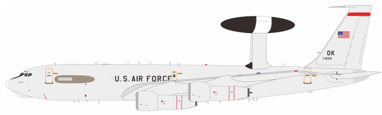 IFE3USAF605 | InFlight200 1:200 | Boeing E-3B USA - Air Force Sentry (707-300) 76-1605 with stand | is due July 2025