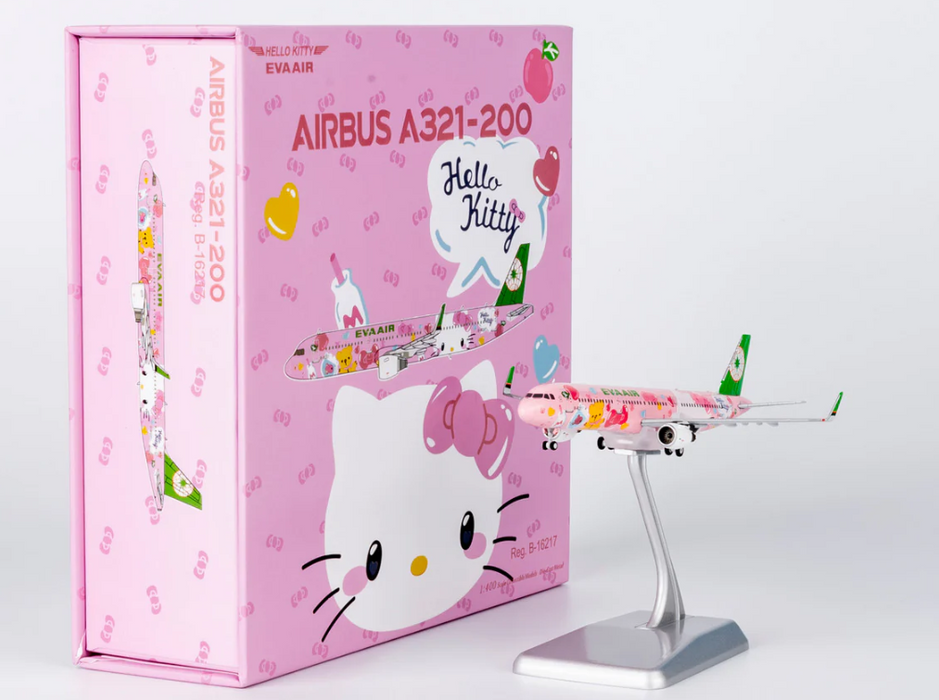 NG13122 | NG Models 1:400 ULTIMATE | Eva Airways A321-200/w B-16217 (HELLO KITTY Pinky Jet - Sanrio Characters(粉萌机)) (with stand)