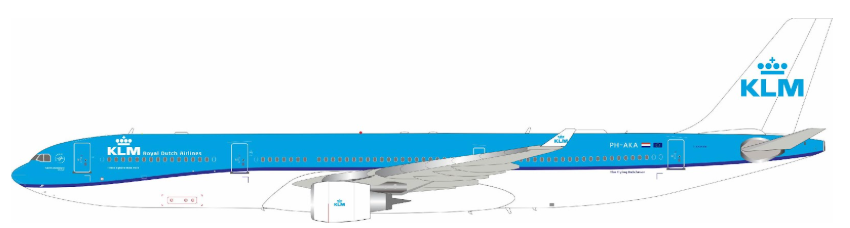 IF333KL0825 | InFlight200 | Airbus A330-303 KLM - Royal Dutch Airlines PH-AKA With Stand | is due October 2025