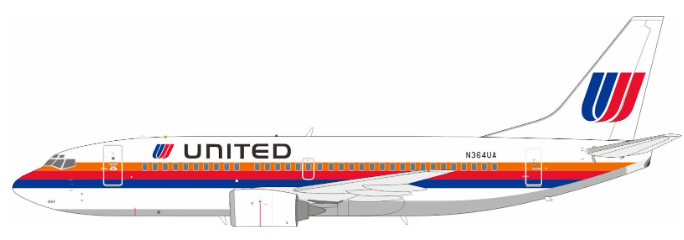 IF733UN0624 | InFlight200 | Boeing 737-322 United Airlines N364UA With Stand | is due October 2025