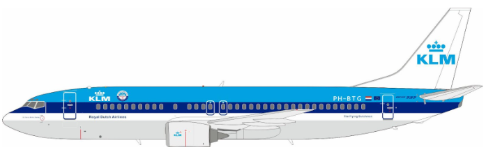 IF734KL0824 | InFlight200 | Boeing 737-406 KLM - Royal Dutch Airlines PH-BTG With Stand | is due October 2025