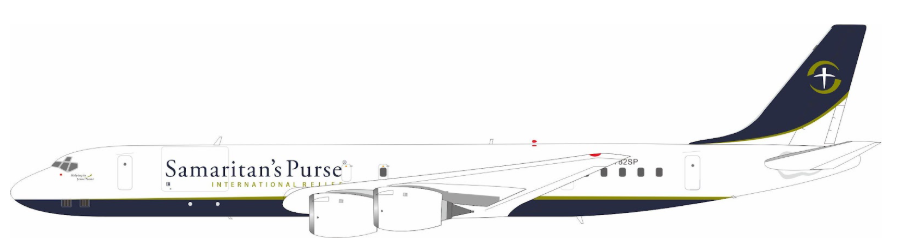 IF872N782SP | InFlight200 | McDonnell Douglas DC-8-72CF Samaritan's Purse N782SP Polished With Stand | is due October 2025