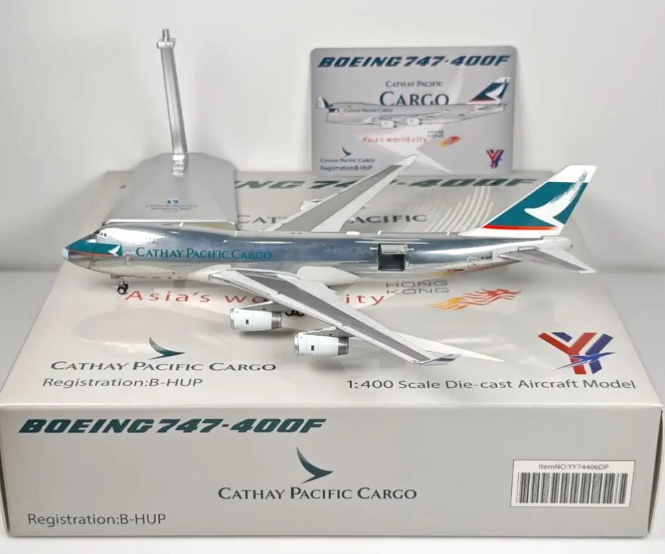 YY74406DP | YY Wings 1:400 | Boeing 747-400 Cathay Pacific Polished Interactive B-HUP