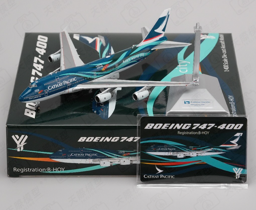 YY74405 | YY Wings 1:400 | Boeing 747-400 Cathay Pacific Spirit of Hong Kong B-HOX | is due October 2025