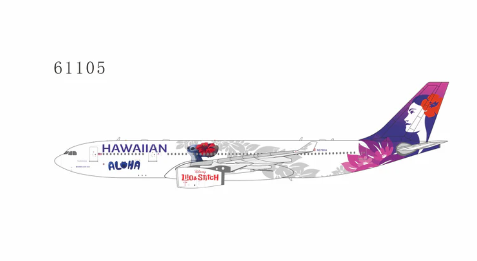 NG61105 | NG Models 1:400 | Airbus A330-200 Hawaiian Airlines N378HA (Disney’s Lilo & Stitch) | is due November 2025