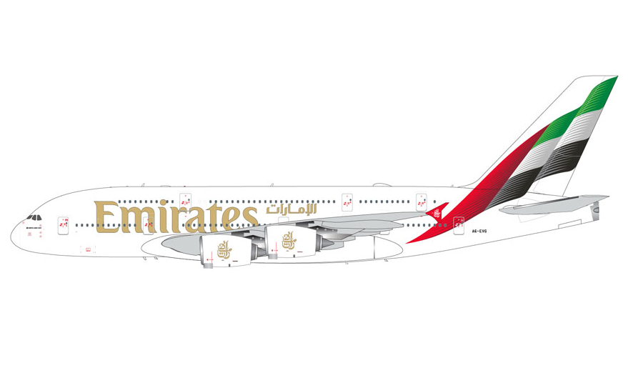 G2UAE1443 | Gemini200 | Airbus A380 Emirates A6-EVG | is due October 2025
