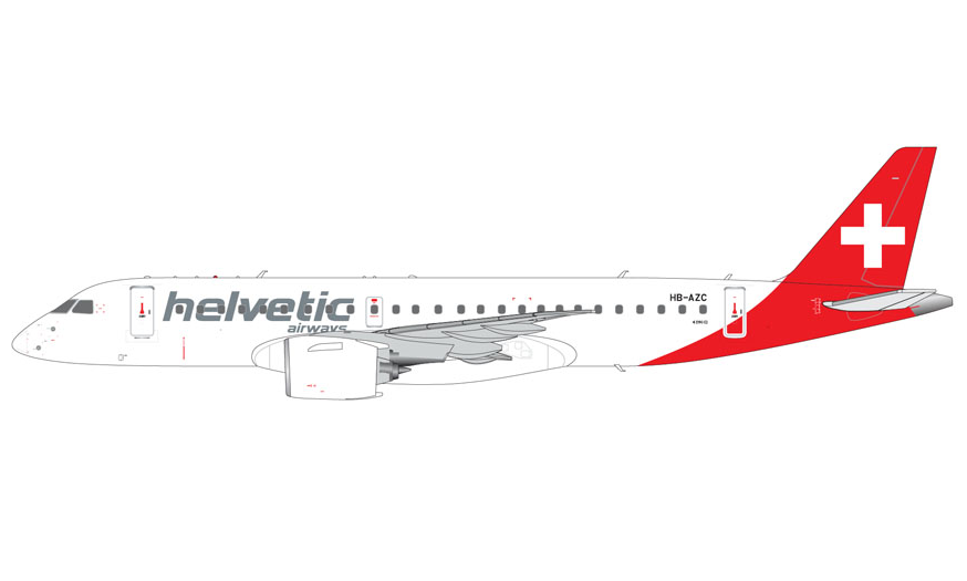 G2OAW1388 | Gemini200 | Embraer 190-E2 Helvetic Airways HB-AZC | is due October 2025