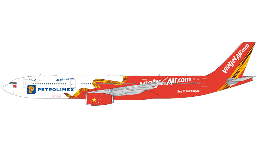 GJVJC2080 | GeminiJets 1:400 | Airbus A330-300 VietJet Air VN-A811 “Petrolimex” livery | is due October 2025