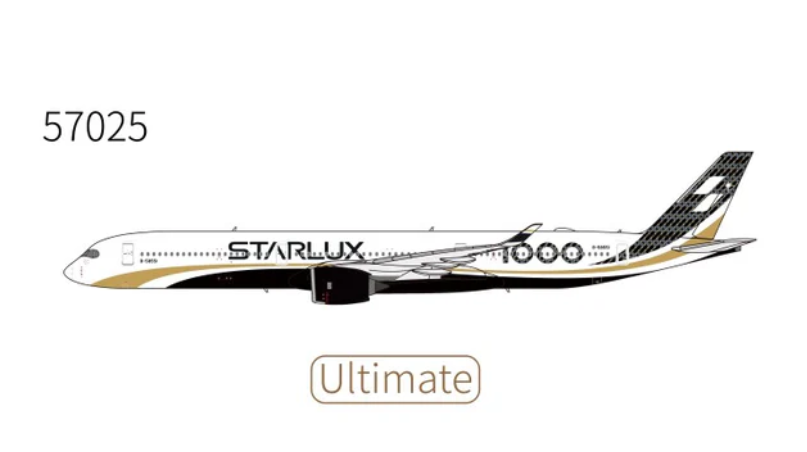 NG57025 | NG Models 1:400 | Airbus A350-1000 Starlux Airlines B-5855 (Carbon Fiber colors; first A350-1000 for Starlux Airlines) ULTIMATE with stand | is due November 2025