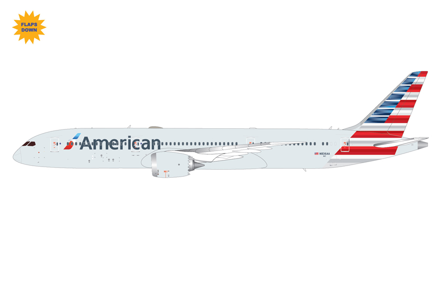 G2AAL1411F | GeminiJets 1:200 | Boeing 787-9 American Airlines N836AA Flaps Down