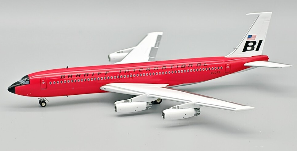 IF702BN1125 | Inflight200 | Boeing 707-227 Super Jet Braniff Red N7075