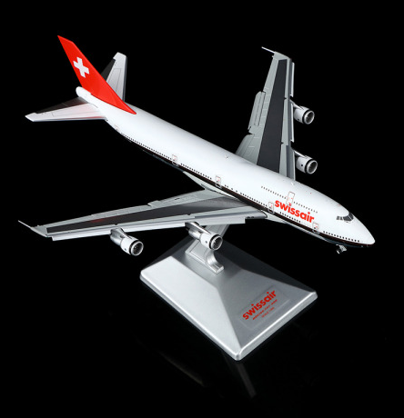 B601202F | HX Models 1:400 | Boeing 747-300 Swissair HB-IGF Chocolate Stripe Flaps Down | is due April 2026