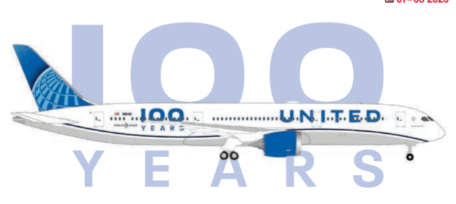 539050 | Herpa Wings 1:500 | Boeing 787-9 Dreamliner United Airlines “100 Years” – N61101 | is due May 2026