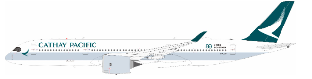 WB-A350-9-025L | J-Fox Models 1:200 | Airbus A350-941 Cathay Pacific - 80 Years together B-LQG | is due July 2026