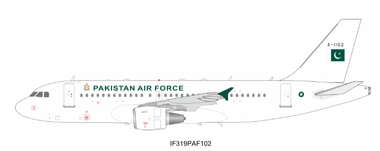 IF319PAF102 | Inflight200 | Airbus A319 Pakistan Air Force A-1102 | is due June 2026