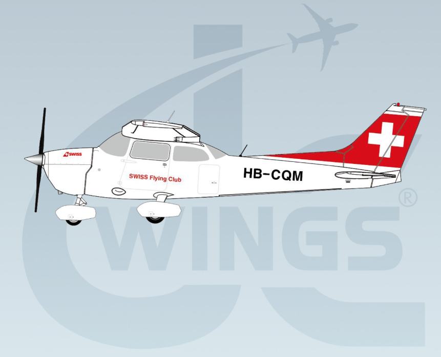 XXI72002 | JC Wings 1:200 | Cessna 172N Skyhawk Swiss Flying Club HB-COM With Stand | is due June 2026