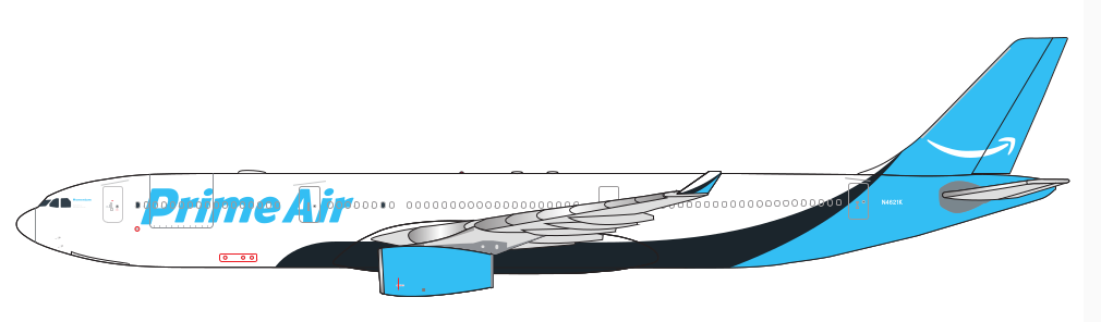 MZN126121 | Aether Model 1:500 | Airbus A330‑300P2F Prime Air N4621K | is due July 2026