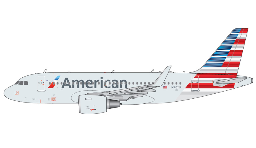GJAAL2360 | GeminiJets 1:400 | Airbus A319 American Airlines N9011P | is due August 2026