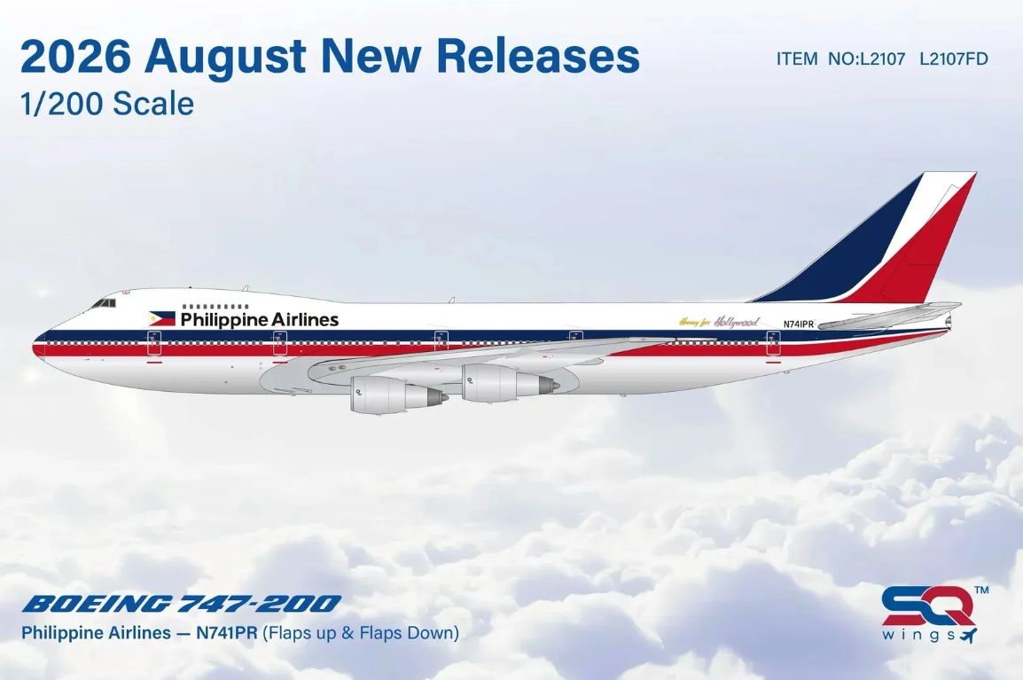 L2107 | SQ Wings 1:200 | Boeing 747‑200 Philippine Airlines N741PR | is due August 2026