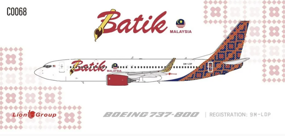 C0068 | C Models 1:400 | Boeing 737‑800 w/ Winglets Batik Air Malaysia 9M-LDP | is due August 2026