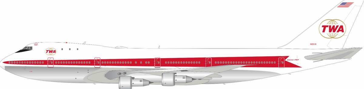 IF741TW0826P | InFlight200 | Boeing 747-131 TWA Trans World Airlines N93118 with Magnetic Gear | is due October 2026