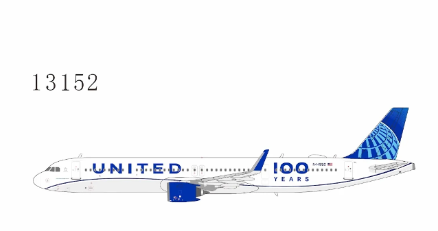 NG13152 | NG Models 1:400 | Airbus A321neo United Airlines N44550 (100th Anniversary Livery) Ultimate with luxury box & stand | is due September 2026