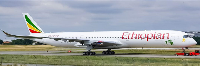 XX40257A | JC Wings 1:400 | Airbus A350-1000 Ethiopian Airlines 1st A350-1000 in Africa Reg ET-BAW Flaps Down
