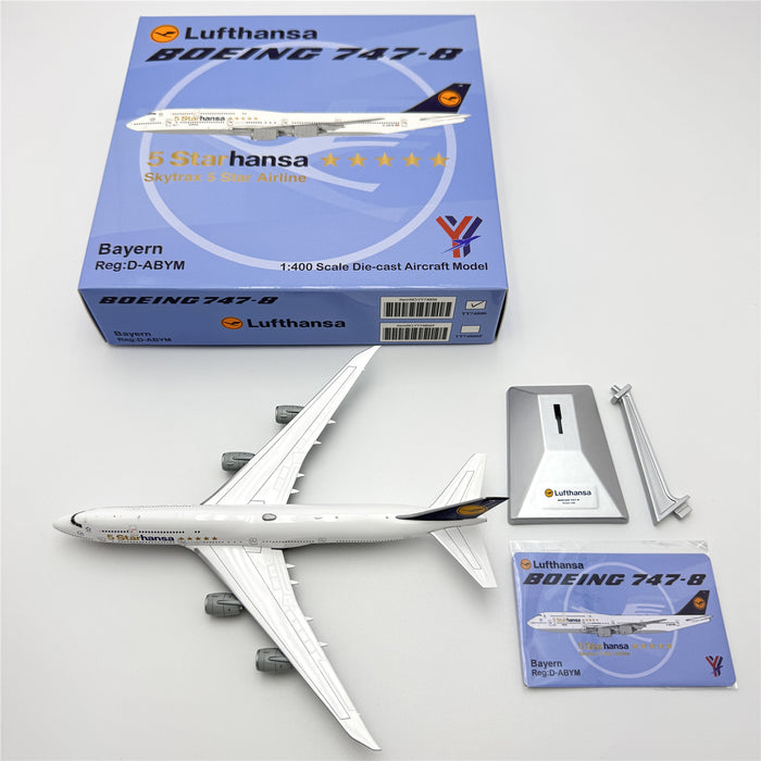 YY74806F | YY Wings 1:400 | Boeing 747-8 Lufthansa 5 Starhansa Livery Reg. D-ABYM Flap-down | is due October 2025