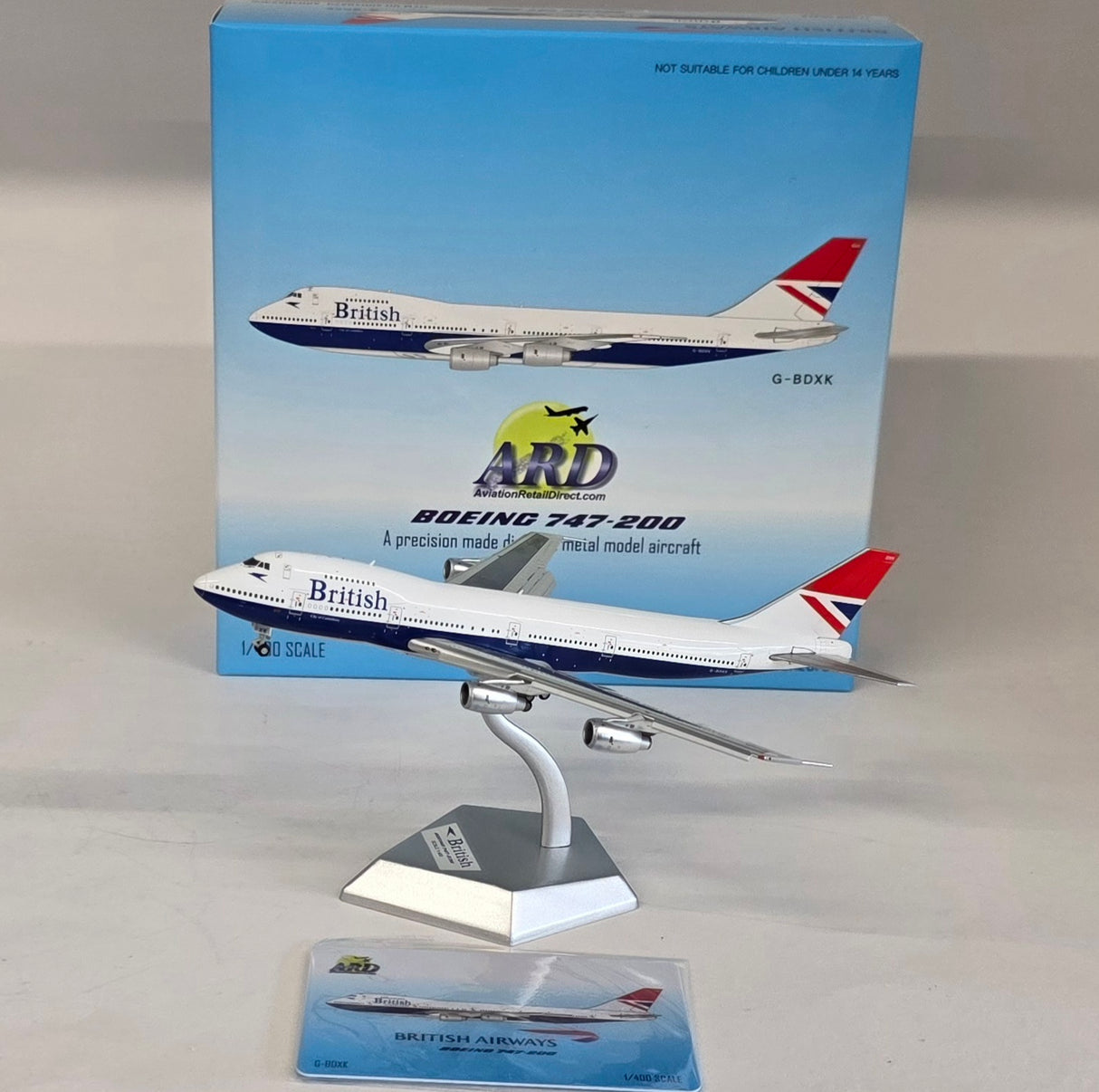 ARD4BA23FDA | ARD Models 1:400 | Boeing 747-200 British Airways G-BDXK 'Negus' (Flaps Down)