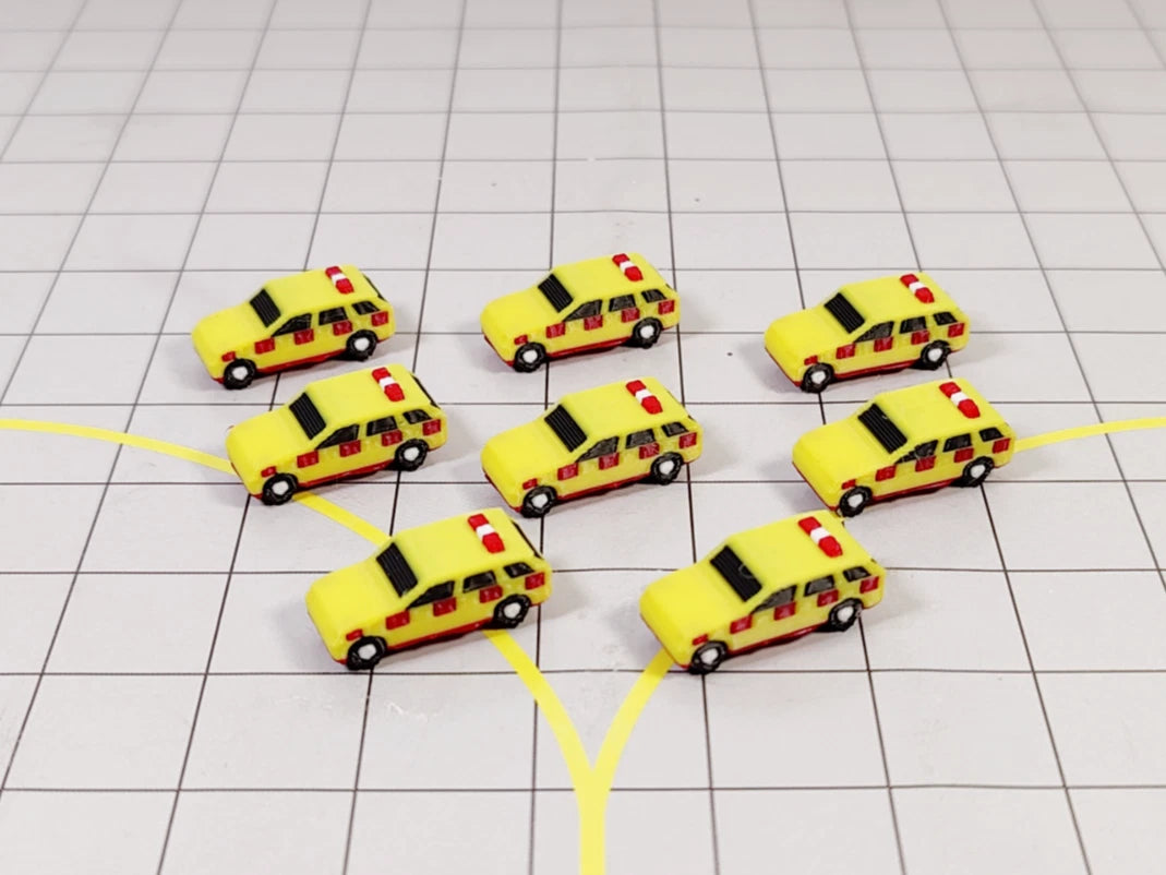 AG-OPERATIONSCAR | AvGeek Models 1:200 | 8x AIRFIELD OPERATIONS CARS Airport Vehicles GSE Models 1:200 Scale Scenery