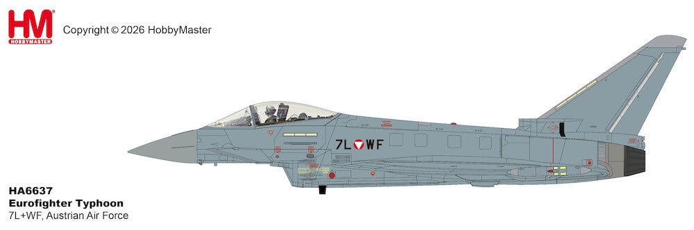 HA6637 | Hobby Master Military 1:72 | Hobbymaster 1/72nd scale Eurofighter Typhoon 7L+WF, Austrian Air Force