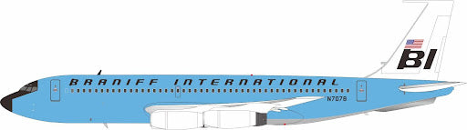 IF720BN0725 | InFlight200 1:200 | Boeing 720-027 Super Jet BRANIFF 720 N7078 – Dark Blue With Stand | is due August 2025