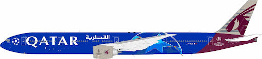 B-773-QT-BED | Blue Box 1:200 | Boeing 777-3DZER Qatar Airways A7-BED with  stand  | is due October 2025