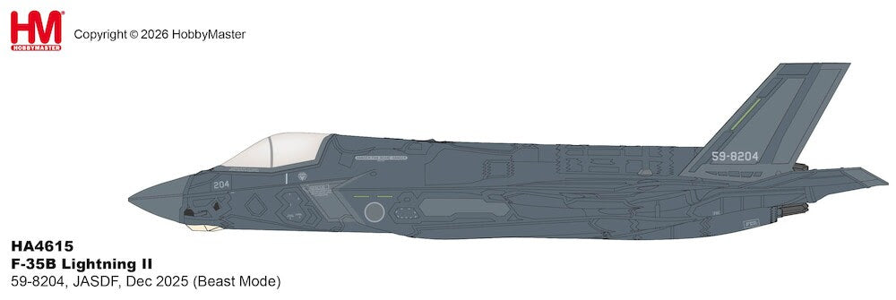 HA4628 | Hobby Master Military 1:72 | Lockheed Martin F-35B Lightning II 59-8204, JASDF, Dec 2025 (Beast Mode)