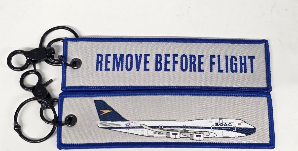 KR002 | Gifts Key Rings | Key Tag - Remove Before Flight - 747 BA 'BOAC' (retro)