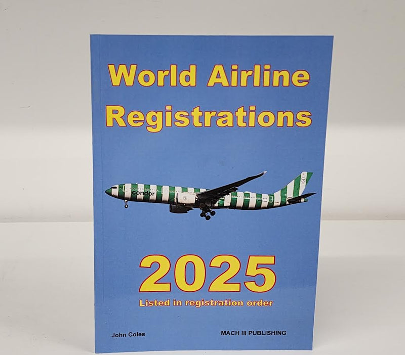 WAR25V1 | Mach III Publication Books | World Airline Registrations 2025 (aircraft registration order, perfect binding)