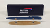 Premium pen with three stripes on clip and silver engraving in British Airways presentation box.