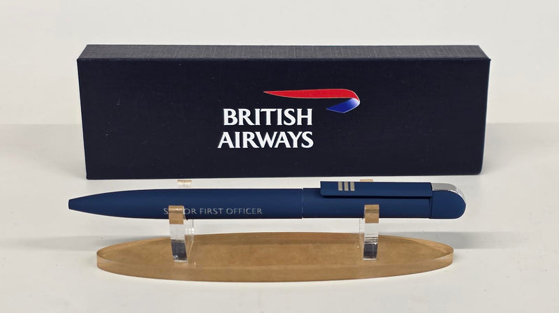 FCPSFO-PEN | Accessories | Flight Crew Premium "Folk" Pen with 3 stripes on the pen clip and engraved in silver 'Senior First Officer'