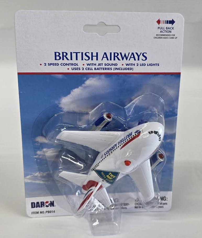 PB014 |Toys | Pull Back Fun Plane - British Airways (with light and sound)