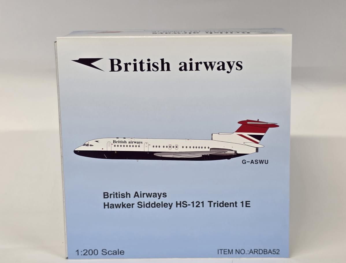ARDBA52 | ARD Models 1:200 | HS.121 Trident 1E British Airways Negus scheme G-ASWU (with stand)