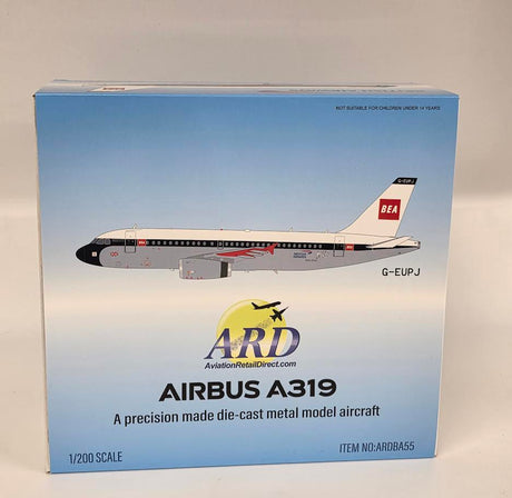ARDBA55 | ARD Models 1:200 | Airbus A319 BEA livery celebrating 100 years of British Airways G-EUPJ (with stand)