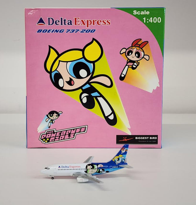 BGSTBIRD | BIGGEST BIRD 1:400 | Boeing 737-200, Delta Express 'The Powerpuff Girls' N310DA **PRE OWNED**