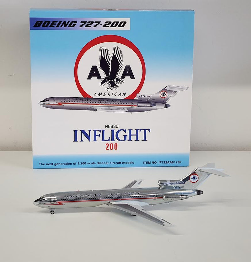 IF722AA0123P | InFlight200 1:200 | Boeing 727-223 American Airlines 'polished' N6830 (with stand)