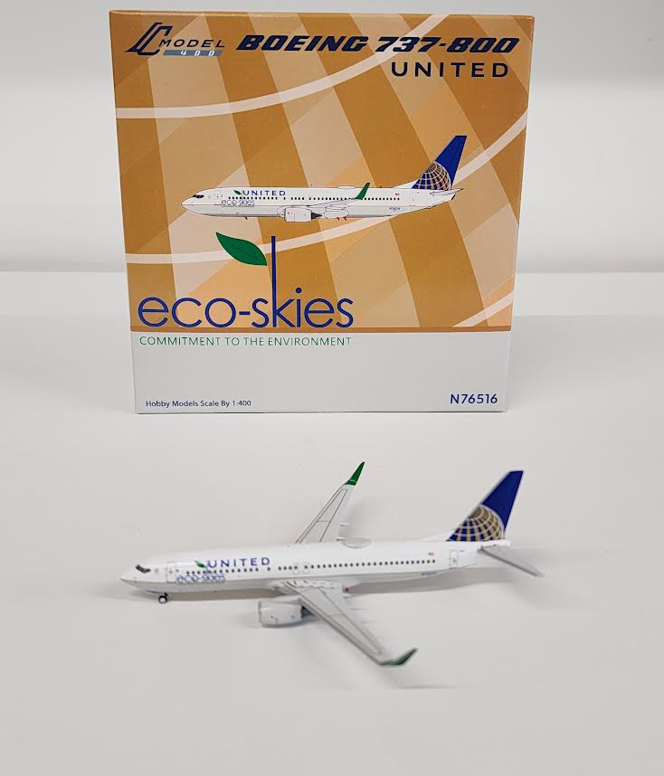 CN76516 | C Models 1:400 | Boeing 737-800, United Airlines 'eco skies' N76516