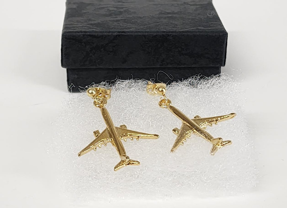CL3745EAR | Clivedon Collection Earrings | Airbus A350 22ct Gold plated Earrings