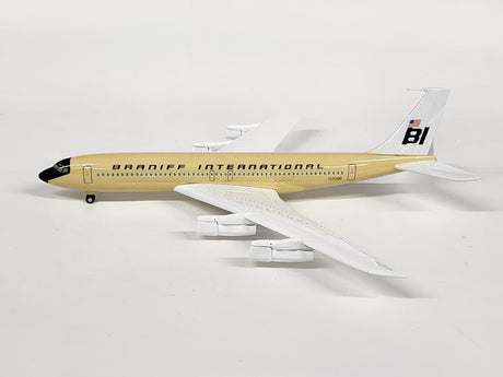 Skyline Classics 1:200 scale Boeing 707 Braniff International die-cast model airplane.