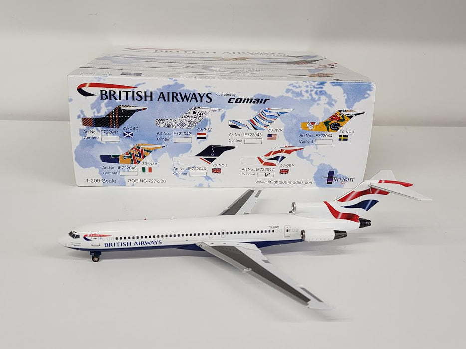 IF722047 | InFlight200 1:200 | Boeing 727-200 Comair / British Airways 'Union Flag Tail' ZS-OBM