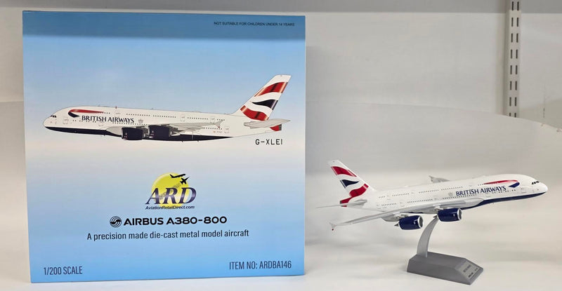 ARDBA146 | ARD Models 1:200 | Airbus A380 British Airways G-XLEI | RESTOCK IN MARCH