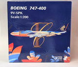 L2001FD | SQ Wings 1:200 | Boeing747-400 Singapore Airlines 9V-SPK Tropical /Flap Down